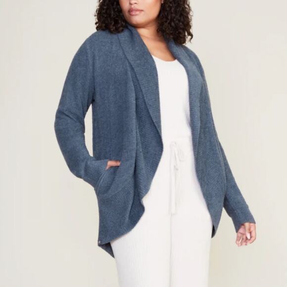 Barefoot Dreams CozyChic Lite Circle Cardi in Smokey Blue Size XS/S - Picture 3 of 10